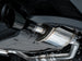 AWE Tuning catback exhaust system with diamond black tips installed on a 2022-2025 Volkswagen Jetta GLI Touring Edition.