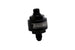 Turbosmart billet turbo oil feed filter with 44 micron pleated disc, black AN-4 male to AN-4 ORB fitting, for high-performance turbo systems.