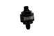 Turbosmart billet turbo oil feed filter with 44 micron pleated disc, black AN-4 male to AN-4 ORB fitting, for high-performance turbo systems.