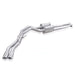 Stainless Works catback exhaust system for Chevy Silverado and GMC Sierra 2007-16 with passenger rear tire exit, stainless steel finish.