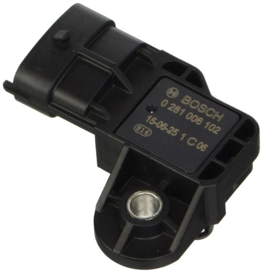 Bosch high pressure sensor OE 20524936/2S0906051 for vehicle, stock replacement sensor, with electrical connector and sensor body