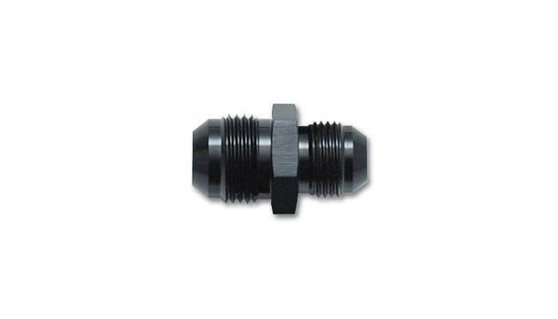 Vibrant aluminum -8AN to -10AN reducer adapter fitting showing smooth, metallic finish and precise threading.