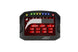 AEM CD-5LG carbon digital dash display gauge with internal 10Hz GPS and antenna, showing detailed digital readouts in a sleek black design.