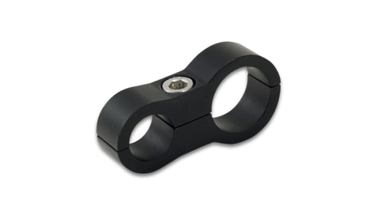 Vibrant aluminum stepped hose separator fitting, 7/16 inch to 11/16 inch ID, used for hose organization and fluid connections.