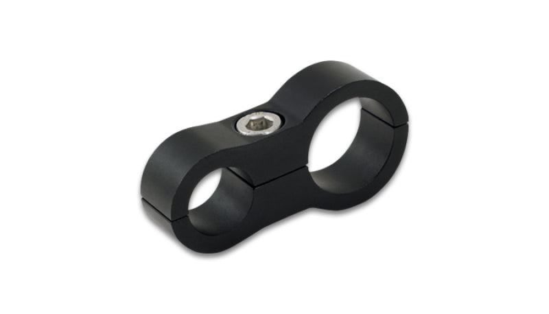 Vibrant aluminum stepped hose separator fitting, 7/16 inch to 11/16 inch ID, used for hose organization and fluid connections.