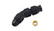 Vibrant 45-degree 3/8 inch tube to male -6AN flare adapter fitting with olive inserts for hydraulic or fuel line connections.