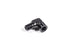 Radium Engineering 1/8 inch NPT male to female 90 degree fitting showing metal fitting with threaded ends.