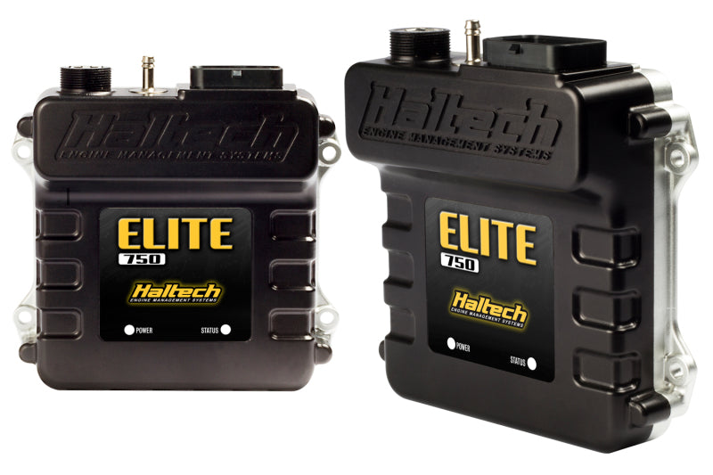 Haltech Elite 750 ECU device for tuning and programming, with digital display and control buttons.