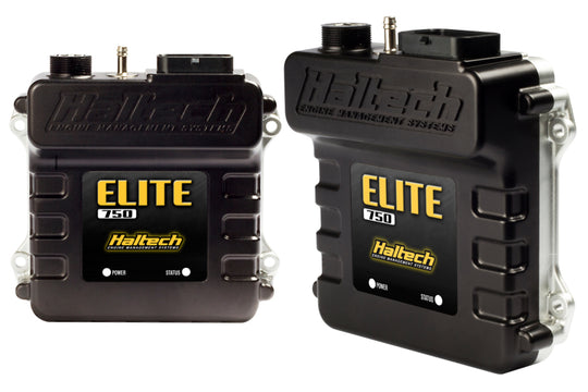 Haltech Elite 750 ECU device for tuning and programming, with digital display and control buttons.