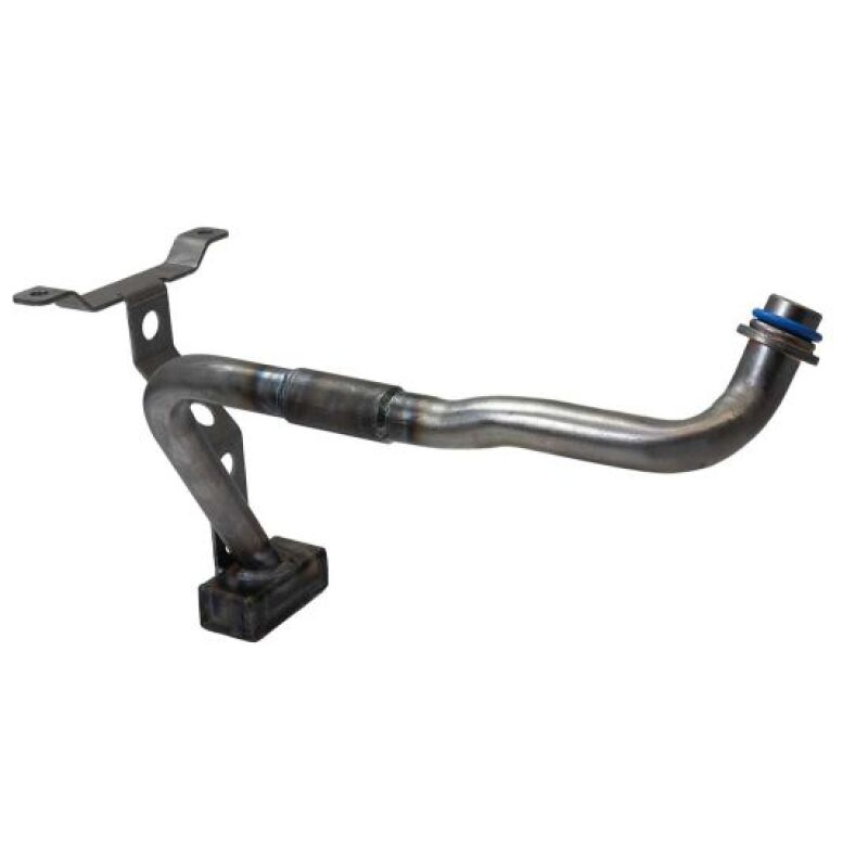 Moroso GM LS Gen III & IV oil pump pickup for oil pan, showing the metal strainer and mounting flange in detail