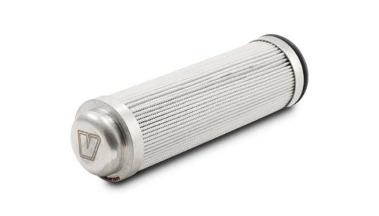 Vibrant replacement 100 micron HD power fuel filter element for improved engine fuel filtration and performance.