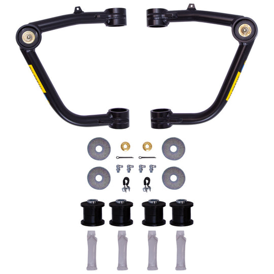 Bilstein front upper control arm kit for Chevrolet Silverado 1500 (2019-2021) showing the control arms and mounting hardware.
