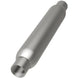 MagnaFlow muffler with 3.5-inch diameter and 18-inch length, featuring dual 2.25-inch inlet and outlet pipes on a vehicle.