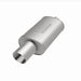 MagnaFlow stainless steel muffler with exhaust tip, 14x5x8 inches, featuring dual 2.25/4-inch inlet and outlet pipes.