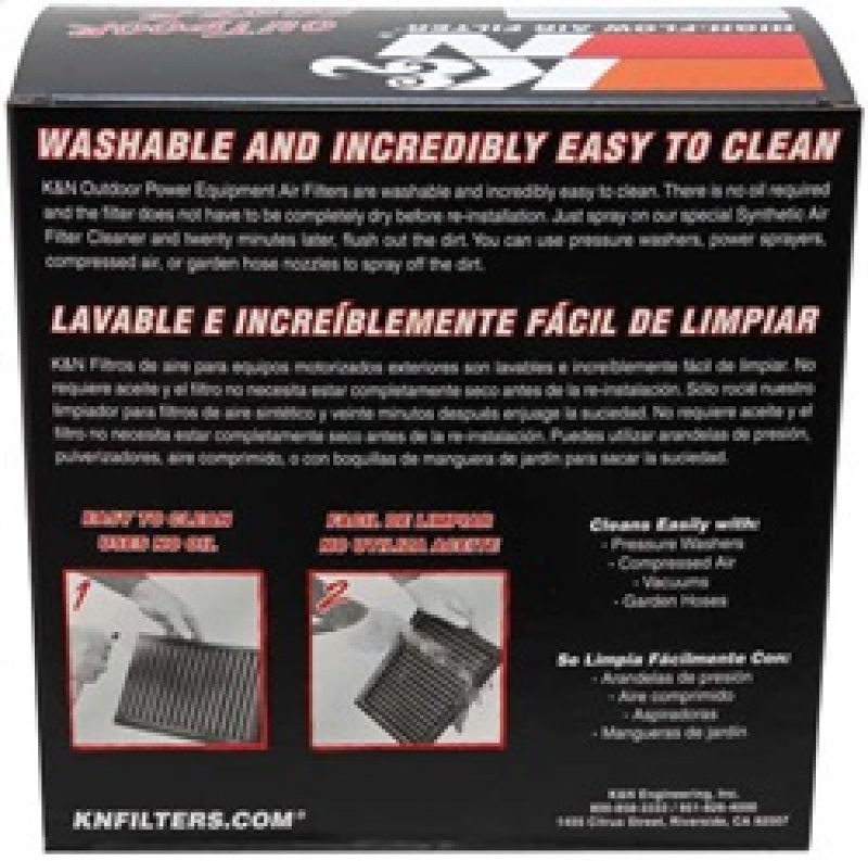 K&N Engineering industrial round air filter with 5.5in ID, 7in OD, 2.25in height, drop-in replacement for machinery