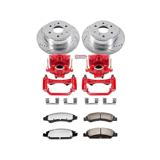 PowerStop Z36 Brake Kit for Cadillac Escalade 2015-2019 rear with calipers, designed for truck and tow performance.