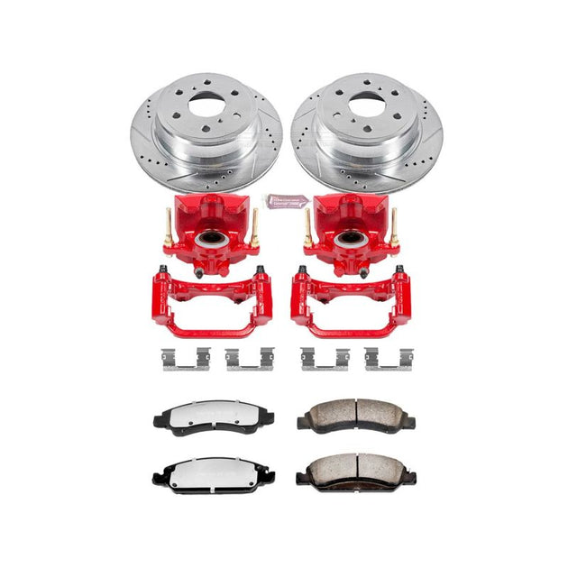 PowerStop Z36 Brake Kit for Cadillac Escalade 2015-2019 rear with calipers, designed for truck and tow performance.