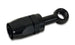 Vibrant black aluminum -8AN banjo hose end fitting with M14 or 9/16 inch banjo bolt for automotive fluid connections.