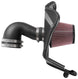 K&N 57 Series FIPK cold air intake kit installed in a 2016-2017 Chevrolet Camaro I4 2.0T engine, showing the air filter and intake tubing.