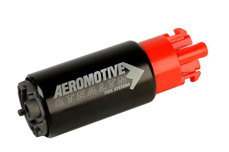 Aeromotive 325 Series Stealth in-tank fuel pump with compact 38mm body, E85 compatible and designed for high-performance vehicles.