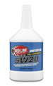 Red Line 5W20 motor oil quart bottle, high-performance engine oil for automotive use, with red and white label and oil container design.