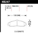 Hawk Performance Hawk 97-06 Corvette C5 Z06 front brake pads for high-performance street driving, showing brake pad material and backing plate