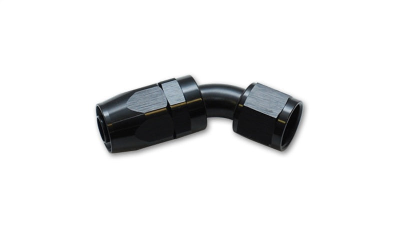 Vibrant -10AN 45-degree elbow hose end fitting, high-performance automotive fitting with durable metal construction and smooth finish.