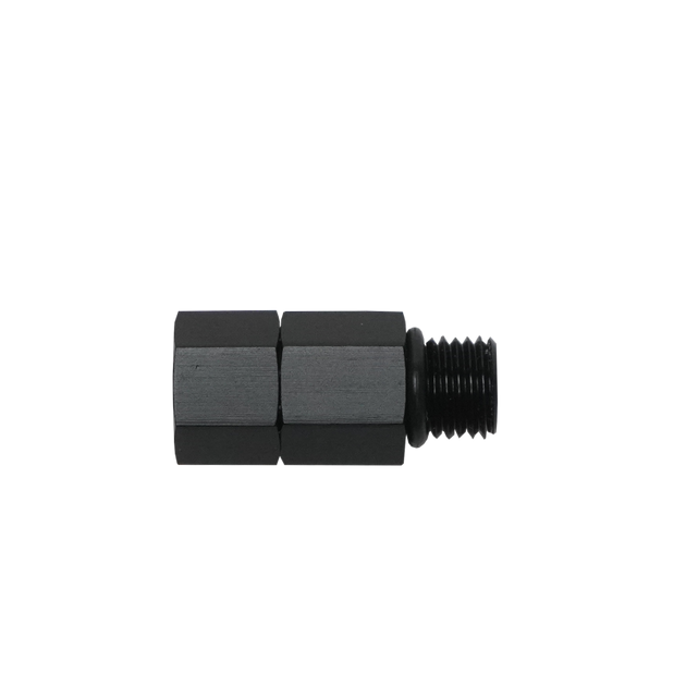 DeatschWerks 4ORB male to female check valve for automotive fuel systems, with DW810 male inlet connection.