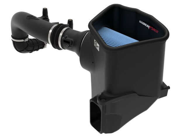 aFe Magnum FORCE Stage-2 cold air intake system with D2 dry filter installed in a 2019-2026 GM Silverado 1500 truck, engine bay view