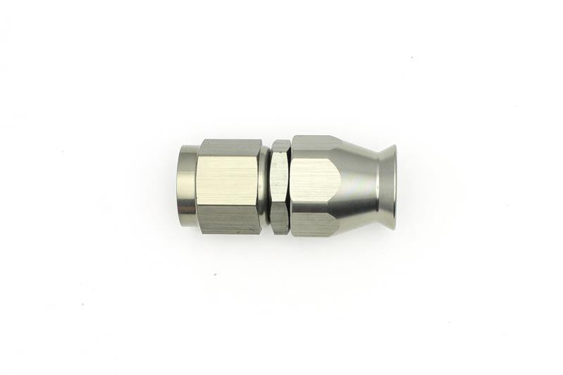 DeatschWerks 6AN female swivel straight hose end fitting with PTFE and olive insert for high-performance fuel or oil lines.