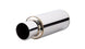 Vibrant TPV round muffler with 23-inch length, 4-inch round tip, straight cut, 2.5-inch inlet diameter, automotive exhaust part