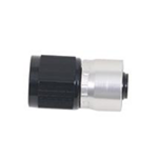 Fragola -6AN straight sport crimp hose end fitting, metal construction, with detailed threading for high-performance fluid connections.
