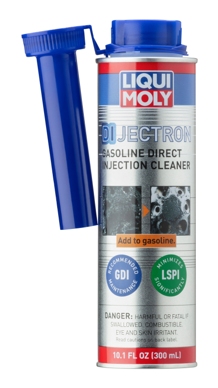 LIQUI MOLY DIJectron Gasoline Direct Injection (GDI) Cleaner additive bottle with label and nozzle for engine cleaning.