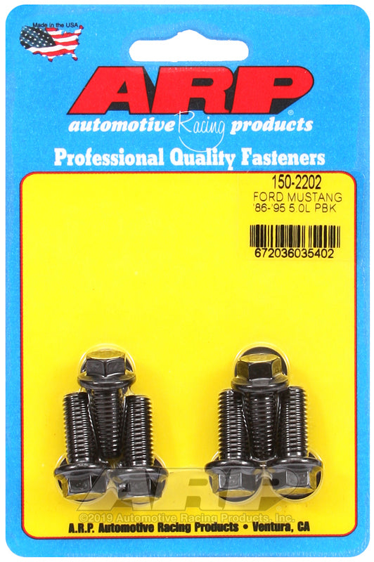 ARP pressure plate bolt kit for Ford Mustang 1986-1995, includes hardware bolts for clutch assembly replacement.