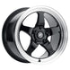 Forgestar D5 Drag 17x10 gloss black cast wheel with 5x139.7 bolt pattern, ET38 offset, and 7-inch backspacing.