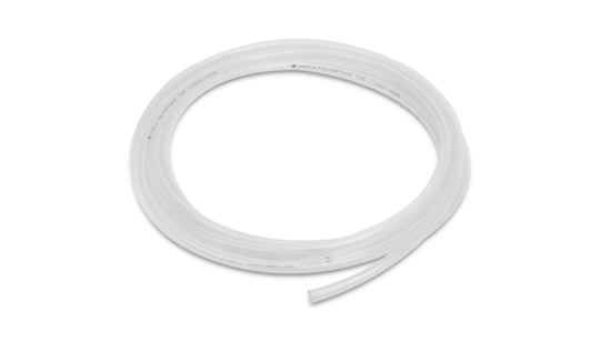 Clear Vibrant polyethylene vacuum tubing, 0.1875 inch OD, 10 feet long, flexible hose for industrial or laboratory use.