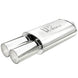 MagnaFlow stainless steel muffler with tip, 14x5x8 inches, featuring 2.25/3 inch inlet and outlet pipes for vehicle exhaust.