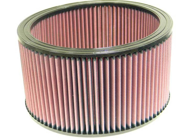 K&N Engineering round replacement air filter with 11-inch diameter, drop-in design, 9-1/4 inch inside diameter, and 6-inch height.
