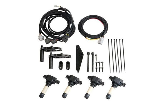 HKS Super Fire Racing Coil Pro for FD3S RX-7, high-performance stock replacement ignition coil with detailed wiring and branding visible