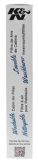 K&N Engineering cabin air filter for 2010-2015 Chevrolet Camaro V6 3.6L and SS V8 6.2L models, freshens interior air.