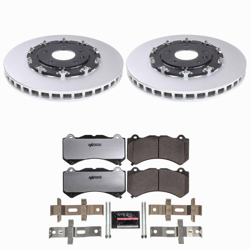 PowerStop Chevrolet Corvette front Z26 coated performance brake kit with truck and tow capabilities, including brake rotors and pads.