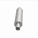 MagnaFlow Mag SS muffler with 14x4x4 inch size and dual 2x2 inlet/outlet, stainless steel construction, installed on a vehicle.
