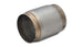 Vibrant SS Race Muffler with 3.5-inch inlet and outlet, 5-inch long, showcasing polished stainless steel construction.