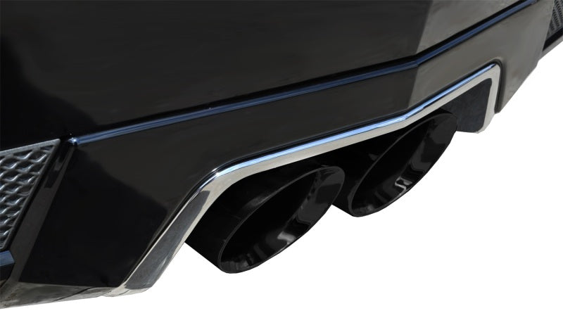 Black Corsa Performance axle-back exhaust for 2011-2015 Cadillac CTS Coupe V 6.2L V8, showcasing the sporty design.