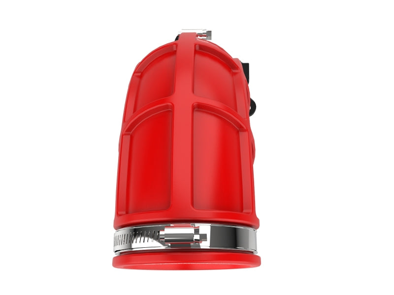 aFe Takeda Turbo Inlet for 2019-2020 Hyundai Veloster N 2.0L turbo engine, red intake with metal components and branding details