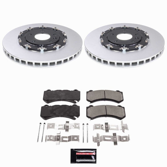 PowerStop Chevrolet Corvette front Z23 coated brake kit with performance brake rotors and calipers for 2015-2019 models.