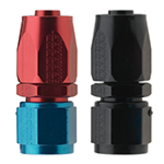Fragola -12AN Straight Pro-Flow Hose End fitting in black, durable automotive fluid transfer component with secure connection