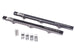 Radium Engineering GM LS7 engine fuel rails in black with silver fittings, designed for performance LS7 fuel delivery.
