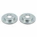 Pair of PowerStop drilled and slotted rear brake rotors for Chevrolet Silverado 1500 2019-2020, featuring slot and drilled design.