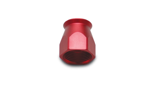 Vibrant red -6AN hose end socket fitting for PTFE hoses, designed for secure connections in high-performance automotive or racing setups.
